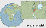 Savanna Style Location Map of Bubanza, hill shading