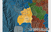 Political Shades Map of Bubanza, darken