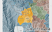 Political Shades Map of Bubanza, semi-desaturated