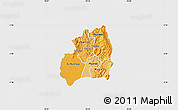 Political Shades Map of Bubanza, single color outside