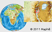 Physical Location Map of Mpanda, highlighted country, highlighted parent region, within the entire country