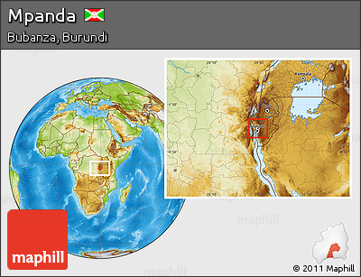 Physical Location Map of Mpanda, highlighted parent region