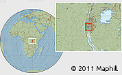 Savanna Style Location Map of Mpanda, hill shading
