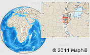 Shaded Relief Location Map of Mpanda, highlighted parent region
