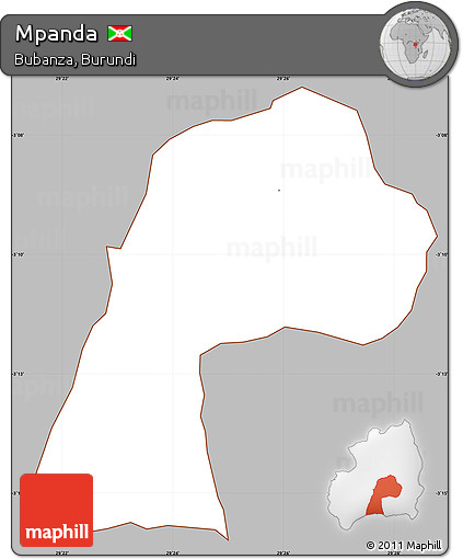 Gray Simple Map of Mpanda, cropped outside