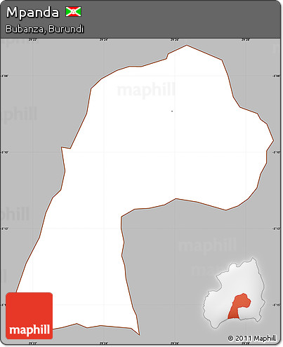 Gray Simple Map of Mpanda, cropped outside