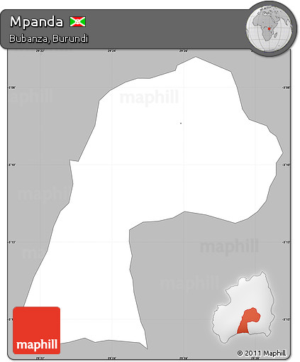 Gray Simple Map of Mpanda, single color outside