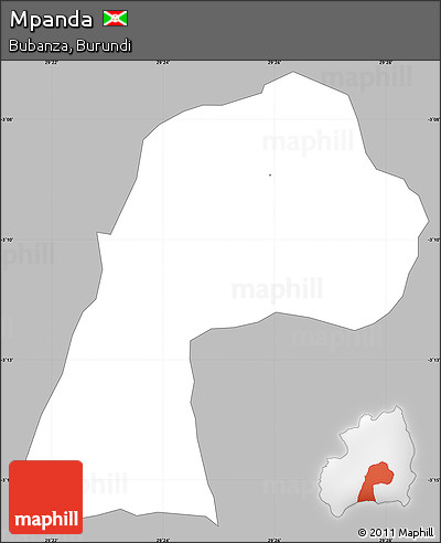 Gray Simple Map of Mpanda, single color outside