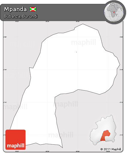 Silver Style Simple Map of Mpanda, cropped outside