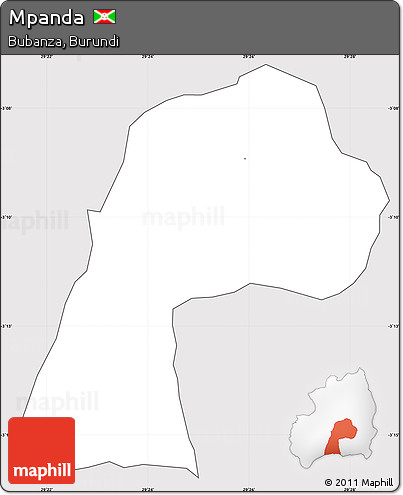 Silver Style Simple Map of Mpanda, cropped outside