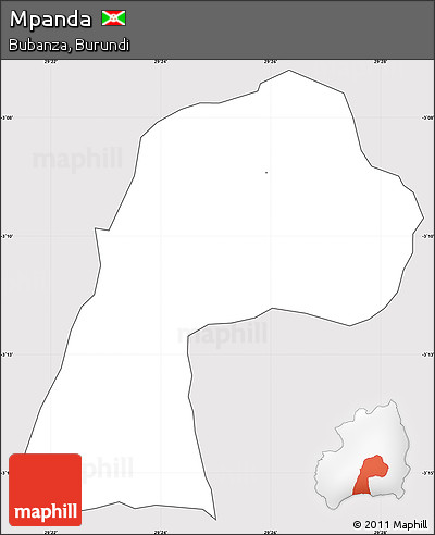 Silver Style Simple Map of Mpanda, cropped outside