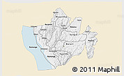 Classic Style 3D Map of Bururi, single color outside