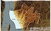 Physical 3D Map of Bururi, darken