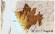 Physical 3D Map of Bururi, lighten