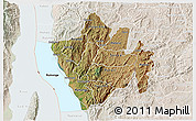 Satellite 3D Map of Bururi, lighten
