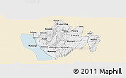 Classic Style Panoramic Map of Bururi, single color outside