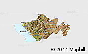 Satellite Panoramic Map of Bururi, single color outside