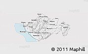 Silver Style Panoramic Map of Bururi, single color outside
