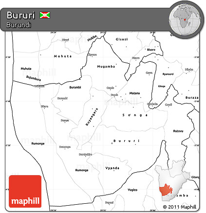Blank Simple Map of Bururi