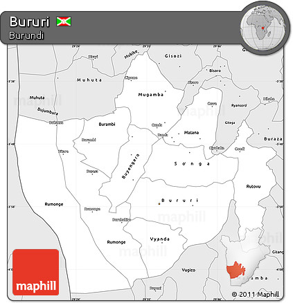 Silver Style Simple Map of Bururi