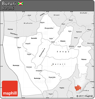 Silver Style Simple Map of Bururi