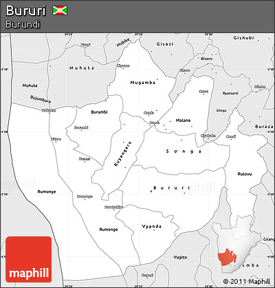 Silver Style Simple Map of Bururi