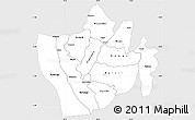 Silver Style Simple Map of Bururi, single color outside