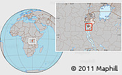 Gray Location Map of Vyanda, highlighted country, highlighted parent region