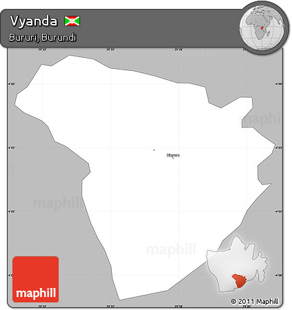 Gray Simple Map of Vyanda, single color outside