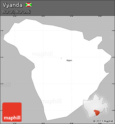 Gray Simple Map of Vyanda, single color outside