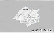 Gray 3D Map of Cankuzo, single color outside
