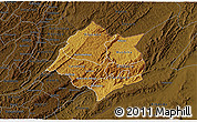 Physical 3D Map of Cankuzo, darken