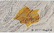 Physical 3D Map of Cankuzo, lighten, semi-desaturated