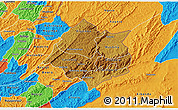 Physical 3D Map of Cankuzo, political outside