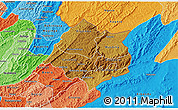 Physical 3D Map of Cankuzo, political shades outside