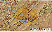 Physical 3D Map of Cankuzo, satellite outside