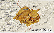 Physical 3D Map of Cankuzo, shaded relief outside