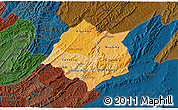 Political Shades 3D Map of Cankuzo, darken