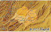 Political Shades 3D Map of Cankuzo, physical outside