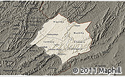 Shaded Relief 3D Map of Cankuzo, darken