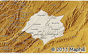Shaded Relief 3D Map of Cankuzo, physical outside