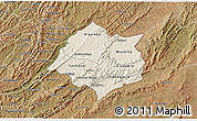 Shaded Relief 3D Map of Cankuzo, satellite outside