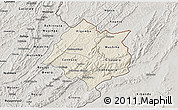 Shaded Relief 3D Map of Cankuzo, semi-desaturated