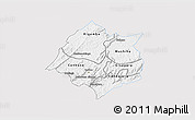 Silver Style 3D Map of Cankuzo, single color outside