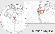 Blank Location Map of Gisagara, highlighted country, within the entire country