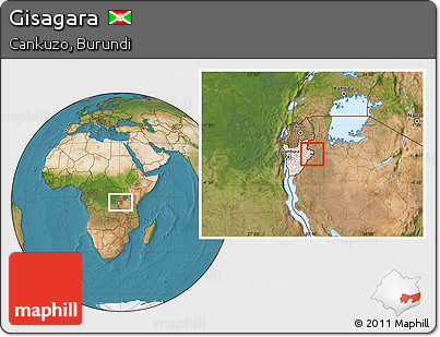 Satellite Location Map of Gisagara, highlighted country