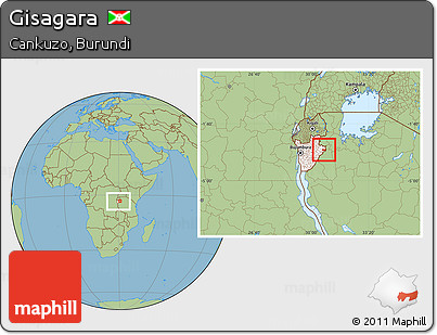 Savanna Style Location Map of Gisagara, highlighted country, within the entire country
