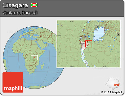 Savanna Style Location Map of Gisagara, highlighted country