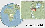 Savanna Style Location Map of Gisagara, highlighted country, highlighted parent region, within the entire country, hill shading