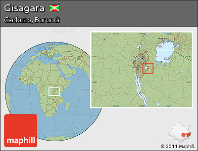 Savanna Style Location Map of Gisagara, highlighted parent region, within the entire country